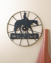 Cowboy Welcome Wheel Sign - Distinctive Merchandise