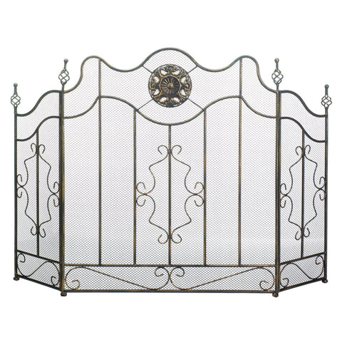 Victorian Black Fireplace Screen - Distinctive Merchandise