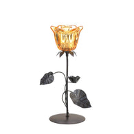 Amber Floral Candleholder - Distinctive Merchandise