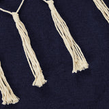 Blue Chambray Hammock Chair With Fringe Trim