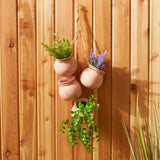 White Wash Terracotta Dangling Mini Pots