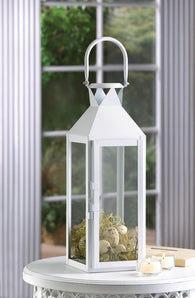 White Manhattan Candle Lantern - Distinctive Merchandise