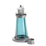Blue Glass Watch Tower Candle Lamp - Distinctive Merchandise