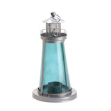 Blue Glass Watch Tower Candle Lamp - Distinctive Merchandise
