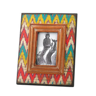 Ikat Chevron Wood Photo Frame - Distinctive Merchandise