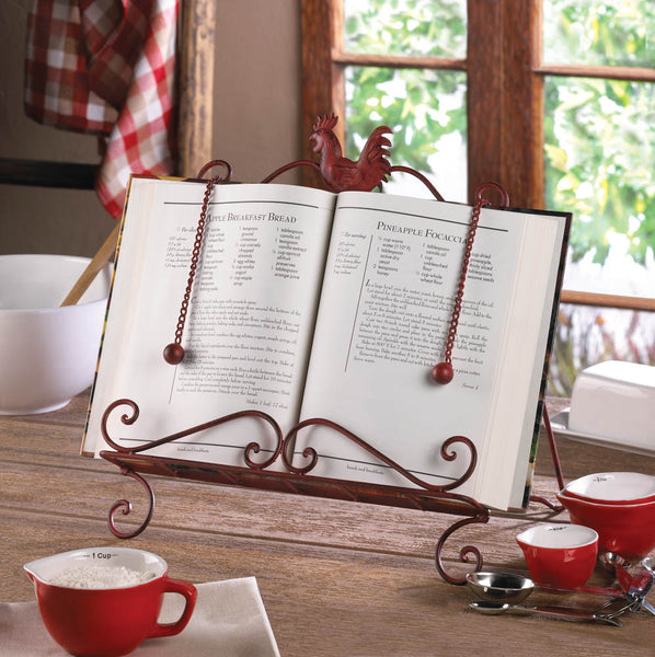 Red Rooster Cookbook Stand - Distinctive Merchandise