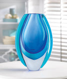 Azure Blue Art Glass Vase - Distinctive Merchandise