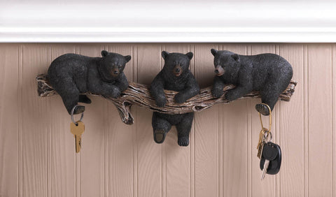 Black Bear Trio Hooks Wall Plaque - Distinctive Merchandise