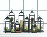 Large Rustic Silver Contemporary Lantern - Distinctive Merchandise