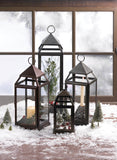 Large Rustic Silver Contemporary Lantern - Distinctive Merchandise
