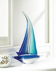Sailor Boat Art Glass Statue - Distinctive Merchandise