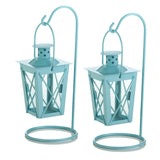 Baby Blue Hanging Railroad Lantern Pair - Distinctive Merchandise
