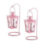 Pink Iron Railroad Hanging Lantern Pair - Distinctive Merchandise