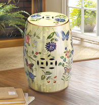 Butterfly Garden Ceramic Stool - Distinctive Merchandise