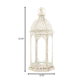 Graceful Distressed Small White Lantern - Distinctive Merchandise