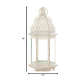 Sublime Distressed White Large Lantern - Distinctive Merchandise