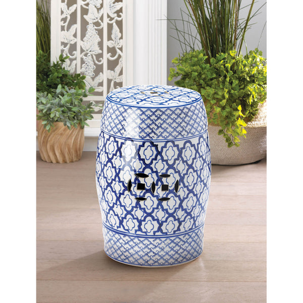 Blue And White Ceramic Decorative Stool - Distinctive Merchandise