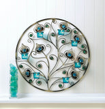 Peacock Plumes Circular Wall Sconce - Distinctive Merchandise