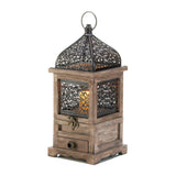 Large Flip-Top Wooden Lantern - Distinctive Merchandise