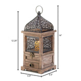 Large Flip-Top Wooden Lantern - Distinctive Merchandise