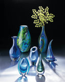 Azure Blue Art Glass Vase - Distinctive Merchandise