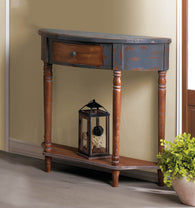 Wood Half-Moon Hall Table - Distinctive Merchandise