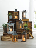 Lodge Wooden Lantern With Led Candle - Distinctive Merchandise
