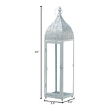 Large Silver Moroccan Style Lantern - Distinctive Merchandise