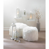 Large Country White Open Top Lantern - Distinctive Merchandise