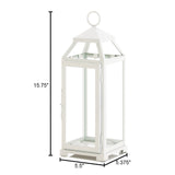 Medium Country White Open Top Lantern - Distinctive Merchandise