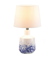 White And Blue Splash Table Lamp - Distinctive Merchandise