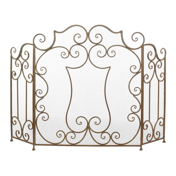 Modern Scroll Fireplace Screen - Distinctive Merchandise