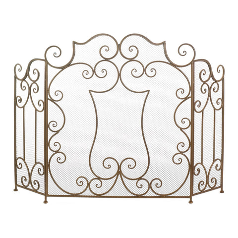 Modern Scroll Fireplace Screen - Distinctive Merchandise