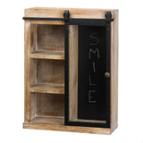 Wall Shelf With Glass Barn Door - Distinctive Merchandise