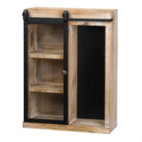 Wall Shelf With Glass Barn Door - Distinctive Merchandise