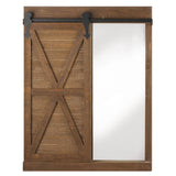 Chalkboard And Mirror With Barn Door - Distinctive Merchandise