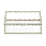 Silver Trim Glass Box - Distinctive Merchandise