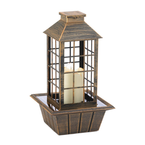 Bronzed Lantern Tabletop Fountain - Distinctive Merchandise