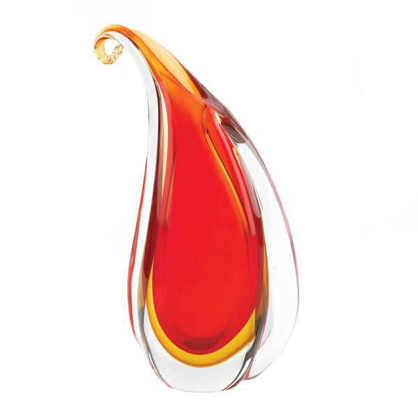 Red Curl Art Glass Vase - Distinctive Merchandise