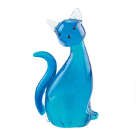 Blue Kitty Cat Art Glass - Distinctive Merchandise