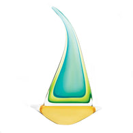 Green Sailboat Art Glass - Distinctive Merchandise