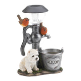 Little Pup And Water Pump  Solar Light - Distinctive Merchandise