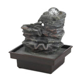 Glass Orb On Rocks Tabletop Fountain - Distinctive Merchandise