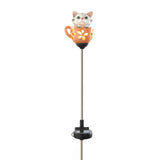 Kitten In Cup Solar Stake - Distinctive Merchandise