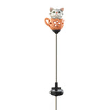 Kitten In Cup Solar Stake - Distinctive Merchandise