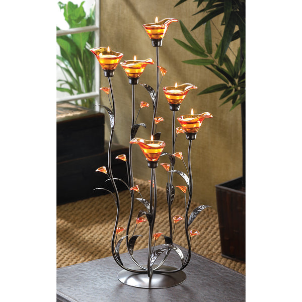Amber Calla Lily Candleholder - Distinctive Merchandise