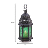 Green Glass Moroccan Lantern - Distinctive Merchandise