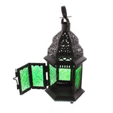 Green Glass Moroccan Lantern - Distinctive Merchandise