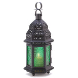 Green Glass Moroccan Lantern - Distinctive Merchandise