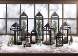 Large Rustic Silver Contemporary Lantern - Distinctive Merchandise